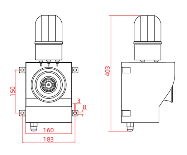 ALX-200 alarm siren dimension drawing