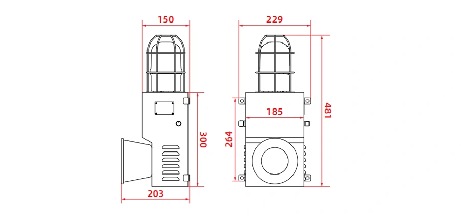 ALX-400 150W platform dimension drawing