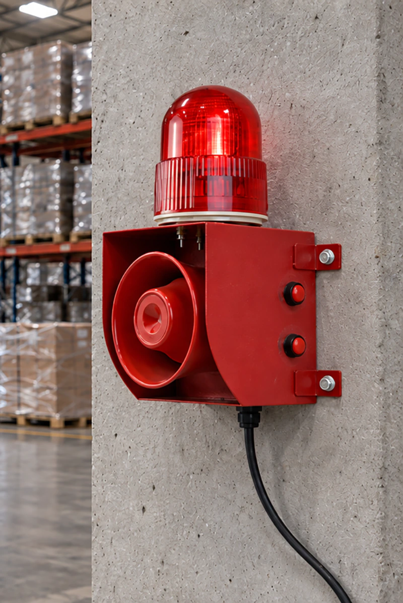 Industrial warning equipment used in a factory or shared work area