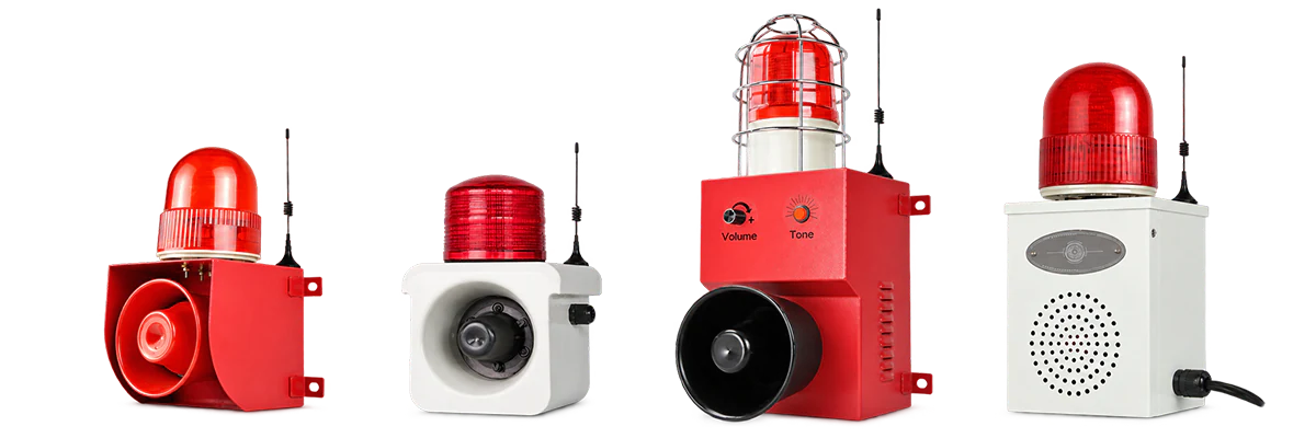 Remote-controlled industrial alarm configurations